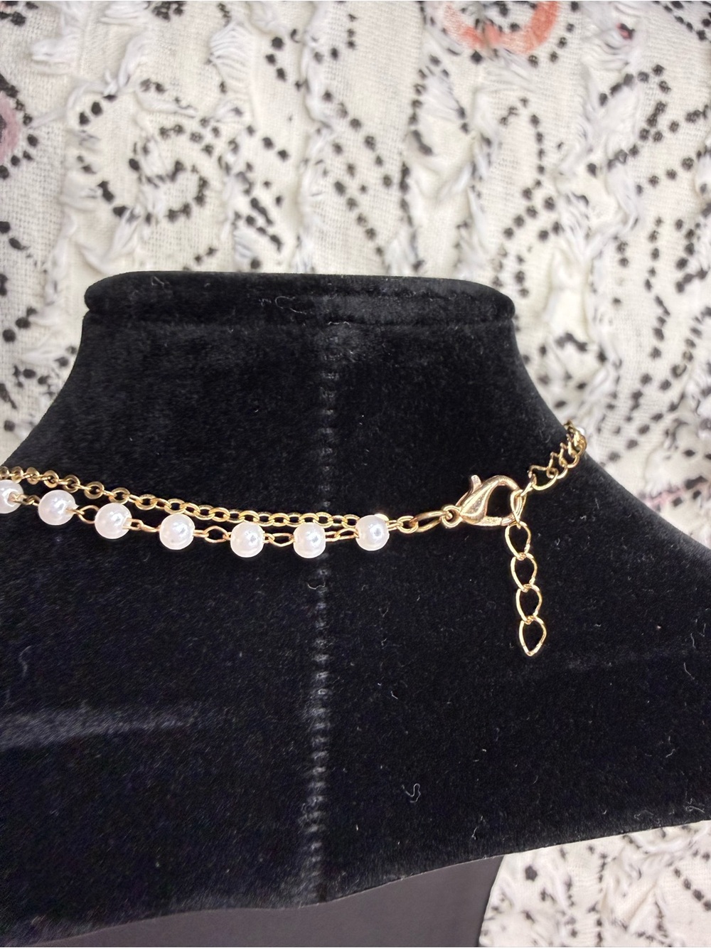 Azazie Gold Pearl Layered Necklace Set - White Pearls - Picture 5 of 5